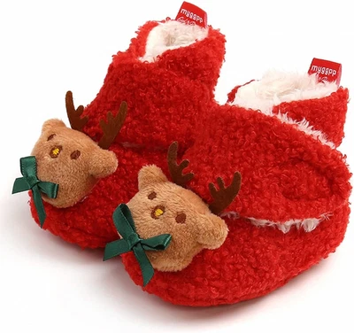 Baby Booties Infant Newborn Boys Girls Slippers Warm Crib Sock Shoes Indoor Firs - Image 1 of 4