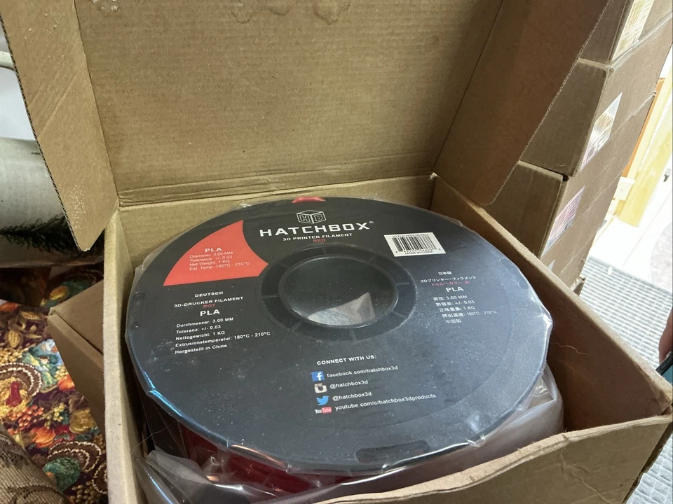 Hatchbox Impresora 3D Filamento 1kg 3MM Rojo NUEVO Foto 1 de 1