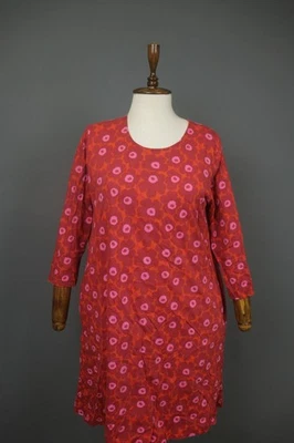 MARIMEKKO Aretta Unikko Multi Floral 3/4 Sleeve Round Neck Sheath Dress Size M - Image 1 of 4