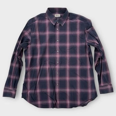 Camisa Brioni con botones para hombre XL a cuadros manga larga Italia elegante de lujo Foto 1 de 4