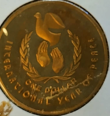 1986 Australia $1 Peace Dollar coin Proof Issue Low Mintage - Image 1 of 3
