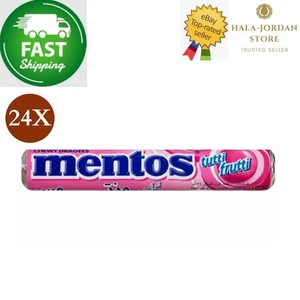 24 Pack X Mentos Chewy Candy Tutti Frutti Flavor Halal (29 Gram) ⭐FAST SHIPPING⭐ - Picture 1 of 2