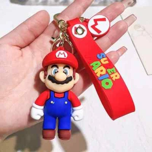 Super Mario 3D Figure Keychain with Super Mario Keyring Pendant - Picture 1 of 2