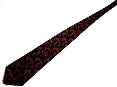 Corbata Louis Roth Para Hombre Negra Marrón Grabada Estampado Abstracto 100% Seda 58" Foto 1 de 4