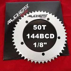 Encadenante MOJO Alquimia Engranaje Fijo 50T 7075-T6 * 144 mm BCD Pista 1/8" - PLATEADO - Imagen 1 de 2