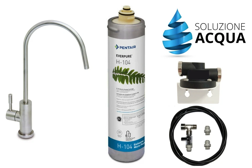 KIT EVERPURE H 104 + KIT INSTALLAZIONE PER FILTRO EVERPURE CON RUBINETTO 1 VIA