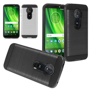 For Motorola Moto G6 Play Brushed Impact Resistant Case Cover + Screen Protector - Picture 1 of 19