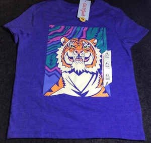 NWT Cat & Jack Short Sleeve T-Shirt Jungle Tiger Blue Sizes XS (4/5) - XL (14) - Picture 1 of 4