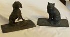 2 sculptures animalières Chien et chat DLG bronze de vienne