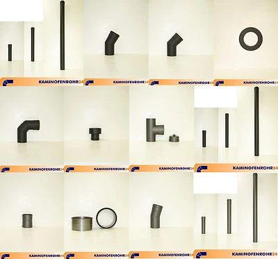 COLOR EMAJL Pelletrohr 80 100 mm Ofenrohr Pellet Rauchrohr Kaminrohr Bogen Rohrbogen