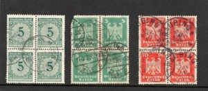 Deutsches Reich 3 Vierer Blocks Dauerserien Wertziffer Reichsadler /45489 /# 252 - Bild 1 von 1