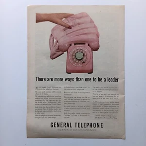 1958 General Telephone USA pink  Werbung Werbeanzeige Reklame Advertising - Picture 1 of 1
