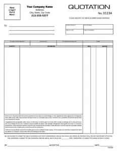 100 Quotation Forms / 8.5 x 11 / 2 Part Carbonless / TMG084 - Picture 1 of 1
