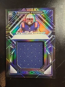 2021 Obsidian Rhamondre Stevenson Volcanic Mat. Rookie RC Patch /100 Patriots - Picture 1 of 4