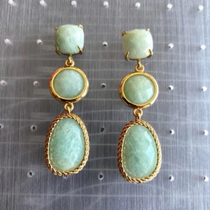 Natural Green Amazonite Drop Women Dangle Earrings Stud Earring Holiday Wedding - Picture 1 of 6