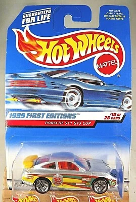 1999 风火轮 #912 第一版 PORSCHE 911 GT3 杯灰色 YelowWing WhiteLogo — 第 1/4 张图片