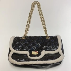 Victoria Couture Black Quilted Pattern Hello Kitty Heart Pocket Chain Bag Purse - Picture 1 of 21