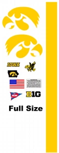 IOWA HAWKEYES Football Helm Aufkleber volle Größe 8 Mil konvexe Ausrüstung Verpackung - Bild 1 von 1