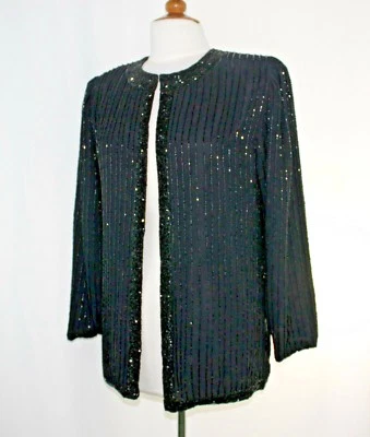 Jasdee Vintage Beaded Jacket Hand Work On Chiffon Style 1686J - Image 1 of 2