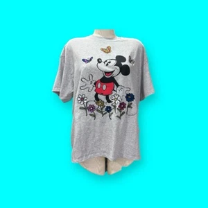 T-shirt donna Disney Topolino ricamata fiori farfalla XXL - Foto 1 di 14