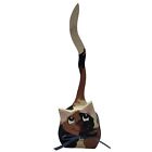 Calico Kitty Cat Wood Figurine Handmade Vintage 4 Inch Folk Art