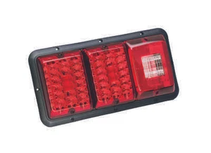Bargman 84 85 Trailer RV Triple Tail Light Red & Red LED Incndscnt Backup BLACK - Picture 1 of 1