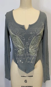 Hot topic Disney Peter Pan Tinker Bell Wings Long-Sleeve T-Shirt L Y2K 90's - Picture 1 of 8