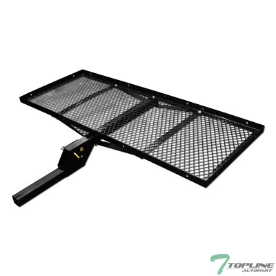 Topline 59" Mesh Foldable Trailer Hitch Cargo Carrier Tray For Lexus - Black — 第 1/4 张图片