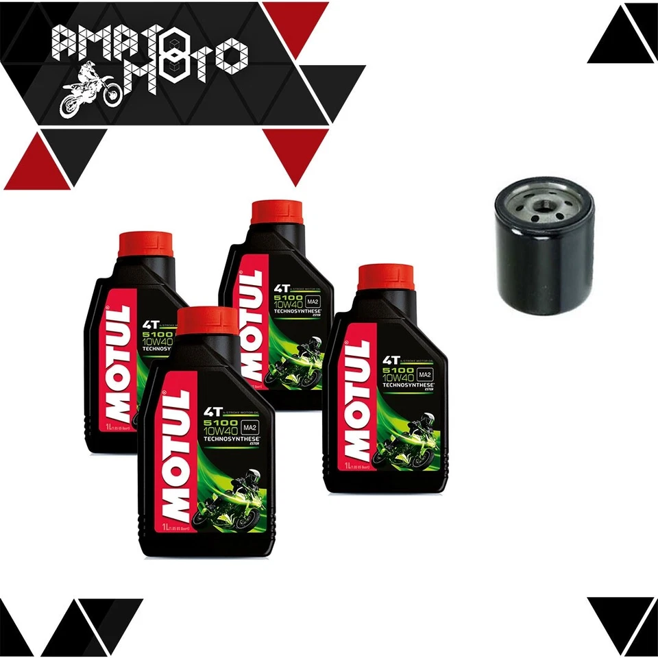 TAGLIANDO FILTRO HF138+4LT 5100 10W40 MOTUL SUZUKI GSF600 K3,K4 BANDIT 00-04 - Immagine 1 di 1