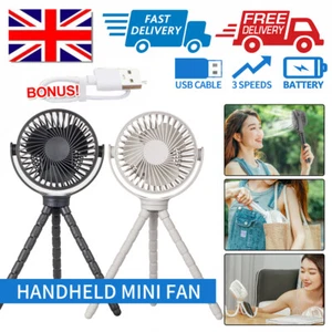 Mini Cooling Fan Clip On Desk Fan Baby Stroller Fan USB Rechargeable 3 Speed - Picture 1 of 12