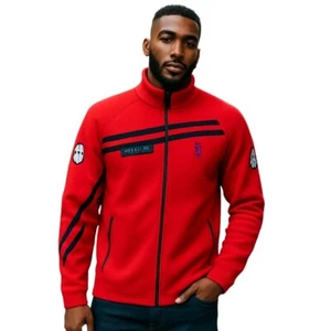 Spyder 1978 Ski Racing Team Jacket Mens L Red Fleece Lined Zip Insulated Sweater - Picture 1 of 14