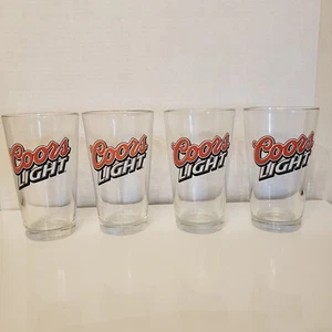 Set 4 Coors Light 12 Unzen Pint Bier Trinkglas Bargeschirr Breweriana Libbey Glas - Bild 1 von 8