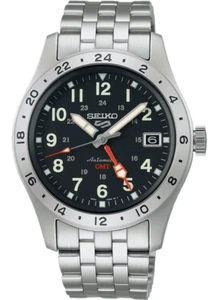 Seiko 5 Sport GMT Black Dial Stainless Steel Men’s Watch SSK023 Pre-owned - Picture 1 of 3