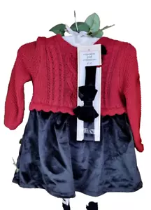 Cupcakes And Cashmere 3 Piece Dress Set 6-9 Months BNWT Red Black NEW - Picture 1 of 8