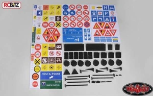 RC4WD Scale Signs Set inc stands & Poles 10th US & EU Road Sign Gates Z-X0035 RC - Picture 1 of 12