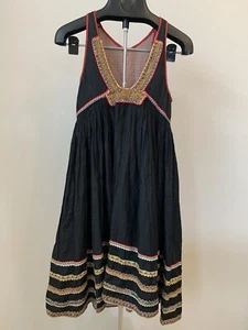 Vintage Mira Low High Black Embroidered Dress- Not Sure Size Check Measurements - Picture 1 of 6