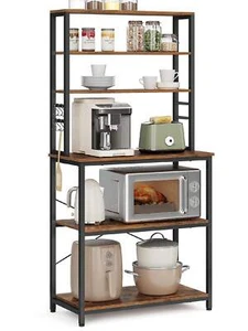 VASAGLE Baker's Rack, Microwave Oven Stand, Kitchen Tall Utility Storage Shelf - Picture 1 of 11