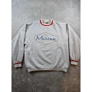 Vintage Sweatshirt Large Gray Maine The Way Life Should Be Made In USA *Read - Picture 1 of 11