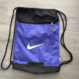 Nike Gym Sack Drawstring Bag Purple Black polyester - Picture 1 of 12
