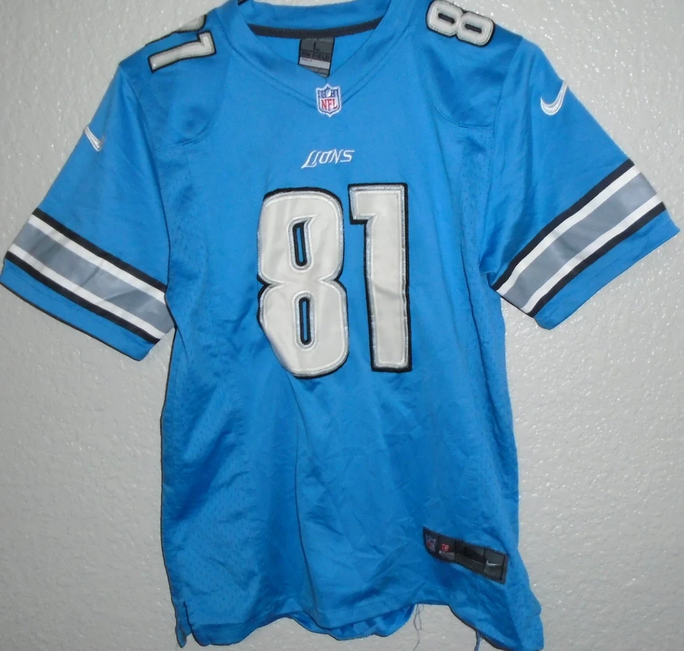 Detroit Lions Calvin Johnson #81 Youth Jersey NFL Nike Blue Size Large STITCHED - Image 1 of 2