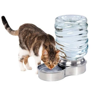 Stainless Steel Pet Dog Cat Water Fountain Bowl, Holds 3 Liters - Picture 1 of 3
