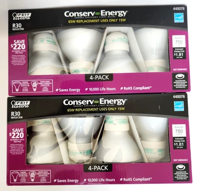 Feit R30 Reflector Conserv Energy 65W Energy Star Light Bulbs 2 Each 4-Packs - Image 1 of 4