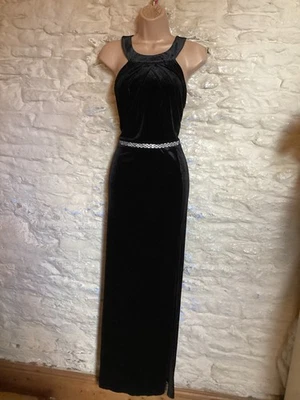 BNWT Black Velvet Party Evening Maxi Dress Cruise Sparkle Detail  Plus size 20 - Image 1 of 4