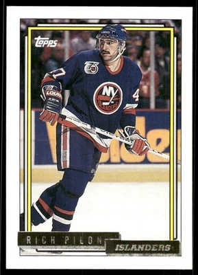 Rich Pilon 1992-93 Topps Hockey #492 - New York Islanders - Image 1 of 2