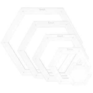 5pcs Hexagon Quilting Templates Acrylic Sewing Machine Ruler DIY Patchwork - Picture 1 of 6