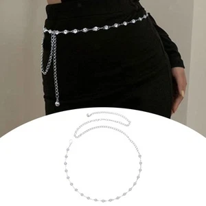 Women Waist Chain Rhinestone Metal Dress Accessory for Lady Jeans - Afbeelding 1 van 7
