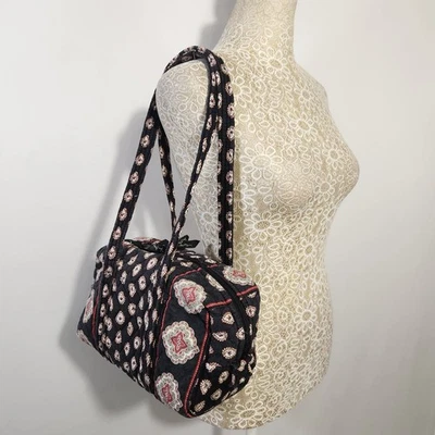 Vera Bradley Classic Black White Red Paisley Medallion Hobo Bag  (Retired 2006) - Image 1 of 4