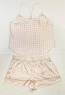 Conjunto de pijama Victoria's Secret L rosa/bronceado lunares camisola + calzoncillos boxer Foto 1 de 4