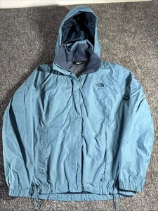 Chaqueta de lluvia The North Face para mujer grande azul Resolve 2 impermeable con capucha - Imagen 1 de 7