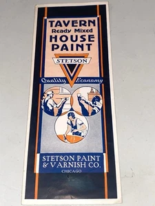 Vtg 1950s TAVERN Stetson Ready Mix House Paint Sample Color Chip Brochure - Picture 1 of 3